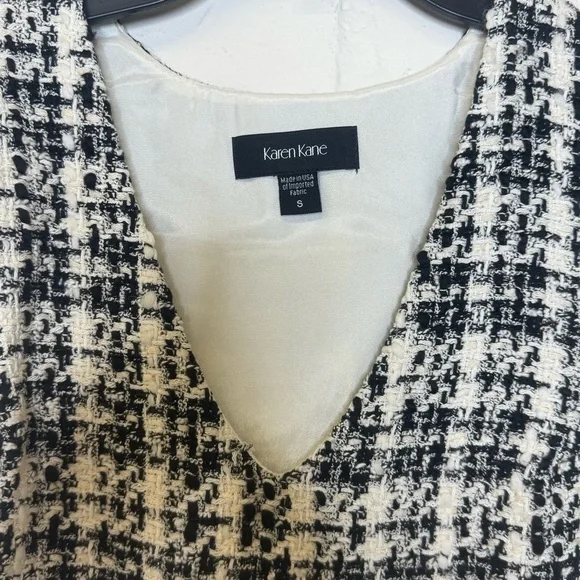 NWT Karen Kane Tweed Black and White Shift Dress Small - Picture 8 of 8